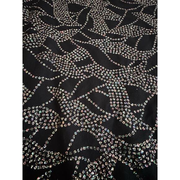 VTG Rhinestone Tunic black Top- It’z NORM 80s SZ Medium - Picture 2 of 7